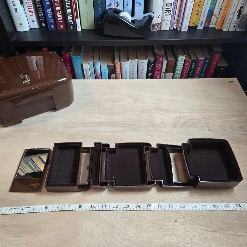Vintage set The Jewel Kit MCM jewelry box and travel box brown